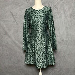 CeCe Size XS/0 Green Lace Mini Dress Indie Dark Academia Retro Mod Chic